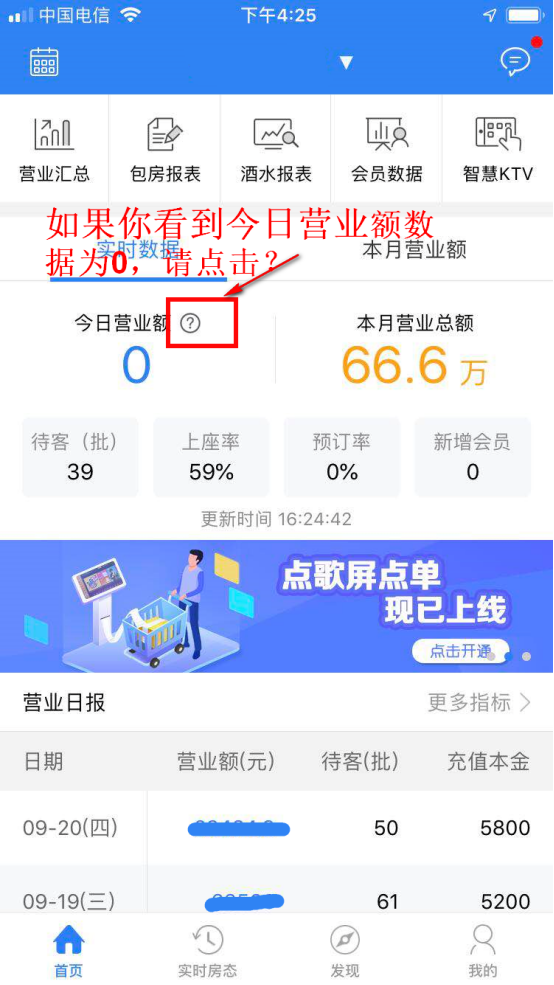 问题6 实时营业额的数据为0？ - 图1
